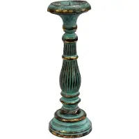 Ancient Wisdom Middelgrote kaarsenstandaard - Turquoise Goud