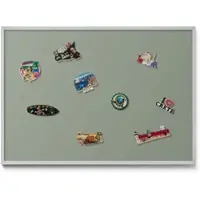 Tulup Magneetbord met Zilveren Frame - Olijf Magneetbord in Effen Kleuren - 100 cm x 70 cm - Licht olijfkleur - Magnetisch Bord Kindvriendelijk - Memobord Magnetisch - Magnetisch Bord Rechthoekig