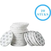 3M Plakstrips Rond - Dubbelzijdig Tape - Plakstrips Dubbelzijdig - Tape - 5 CM - 20 Pack - Lichte Objecten