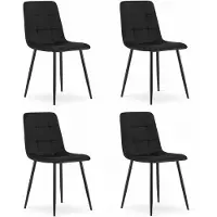 Leobert Fauteuil - - Kara - Fluweel, zwart - 44,5 x 50,5 x 87 cm - Set van 4