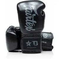 Booster Fairtex X Bokshandschoenen - FXB BG V2 - Echt leer - Zwart/Grijs 12 oz