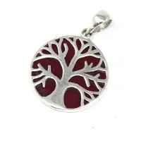 Ancient Wisdom - Hanger - Levensboom zilveren hanger 22 mm multicolor - kristal - pendel - wichelroede - energie - healing