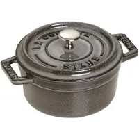 Staub Mini Braadpan Rond Grafietgrijs 10 cm/250 ml