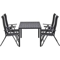 Garden Impressions Santos tuinset 5-delig - Kasper tuintafel 160x84 cm donker grijs