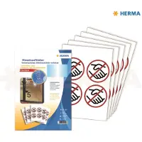 Herma Informatie-etiket: Verbodsteken geen handen schudden, Ø 10 cm, zelfklevend, verwijderbaar. Bevat 20 etiketten - 2 stuks