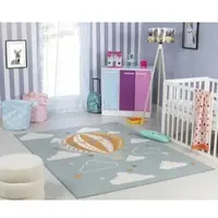 Surya Monty wolken heteluchtballon kinderkamer vloerkleed meerkleurig blauw