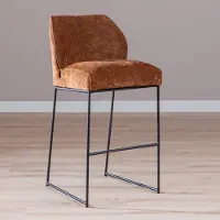 Livin24 Barkruk Momo chenille koper 85 cm