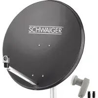 Schwaiger SAT-SYSTEEM VOOR 1 SATELLIET - SAT-SCHOTEL 80 CM, ANTRACIET, LNB - 2 AANSLUITINGEN