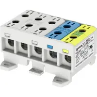 Ouneva VC05-0012 Verdeelblok Schroeven Grijs, Blauw, Geel-groen 1 stuk(s)