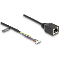 DeLOCK Cable RJ45 jack to pin header female 1.25 mm 4 pin and pin header female 1.25 mm 6 pin Cat.5e 30 cm black