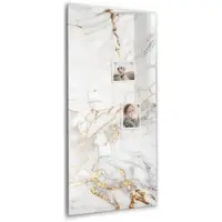Tulup Whitebord - Decoratief siermarmer - 60 x 120 cm - Wit Memobord Keuken - Gratis 5 Sterke Magneten + Whiteboard Marker & Wisser - Organizer Muur - Magneetbord Rechthoekig - Organiseer Je Bureau