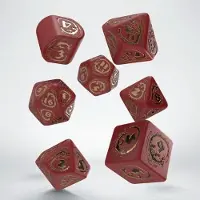 Q-workshop Dragons Modern Dice Set Red & Gold (7 stuks)
