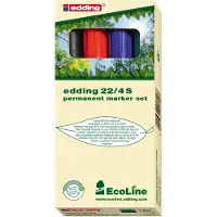 Edding ecoline E-22 Permanentmarker Beitelpunt - 5 mm Kleurenassortiment Navulbaar 4 Stuks