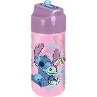 Stor Disney's Stitch Tritan Drinkfles Pink Jungle - 430 ml – Vaatwasserbestendig & BPA-vrij - Drinkfles voor kinderen – Transparant roze