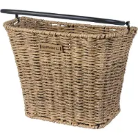 Basil Bremen Rattan Look Fietsmand KF - Voorop - Inclusief Bevestigingssysteem - Lichtbruin