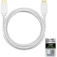 NÖRDIC HDMI-N1011A – Ultra High Speed HDMI 2.1 kabel - Gecertificeerd - 8K60Hz - 48Gbps - Dynamische HDR eARC - 1m - Wit