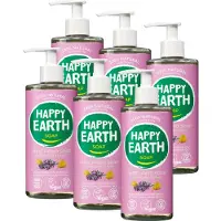 Happy Earth Bundel Handzeep Lavender Ylang - 100% Natuurlijke Ingrediënten – Antibacterieel – Plantaardige Formule - 0% SLS/SLES of parabenen – Heerlijke Geur – 6 x 300 ml – Voordeelverpakking