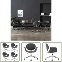 The Living Store : Draaibare eetkamerstoelen, 4 stuks, grijs, gestoffeerd