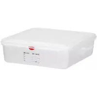 Hendi gastronorm 1/1 bak - polypropyleen - met deksel, lekdicht en stapelbaar - 8 liter - 53x32,5x6,5 cm - transparant - voor voedselopslag horeca