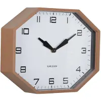 Karlsson - Wandklok Modern Factory Octagon Bruin