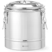 Hendi Geïsoleerde transportcontainer - roestvast staal - warmhouden tijdens transport - 23 liter - diameter 35 cm x hoogte 44 cm - zilverkleurig - horeca en bezorging