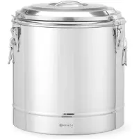 Hendi geïsoleerde transportcontainer - roestvast staal - diameter 40 cm, hoogte 44,5 cm - 31 liter - warmhouden en vervoeren - zilver - horeca