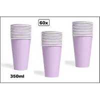 Wefiesta 60x Mega beker lila karton 350ml - Drinken drank limonade