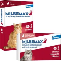 Elanco Deutschland GmbH Milbemax Wormtabletten Grote Kat - Anti wormenmiddel - 2 tab 2-8kg