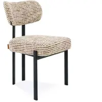 Bommel Wonen Eetkamerstoel Izzy - stof Funky Liver - pocketvering - poot zwart