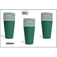 Wefiesta 60x Mega beker groen karton 350ml - Drinken drank limonade