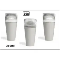 Wefiesta 60x Mega beker zilver karton 350ml - Drinken drank limonade