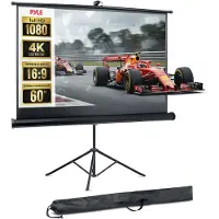 Pyle Projectiescherm met Statief – Handmatig Oprolbaar Projectiescherm met Auto Lock – 60 Inch, Draagbaar, 16:9 Beeldverhouding
