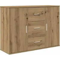 vidaXL Dressoir 90x29,5x65 cm bewerkt hout artisanaal eikenkleur