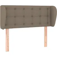 vidaXL Hoofdbord met randen 93x23x78/88 cm stof taupe