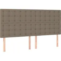 vidaXL Hoofdbord taupe 180x5x118/128 cm Stof