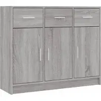 vidaXL Dressoir 91x28x75 cm bewerkt hout grijs sonoma eikenkleurig