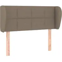 vidaXL Hoofdbord met randen 203x23x78/88 cm stof taupe