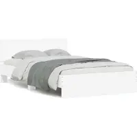 vidaXL Bedframe met hoofdeinde wit 120x190 cm