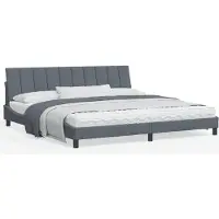 vidaXL Bedframe zonder matras "Hanko" 200x200 cm fluweel donkergrijs