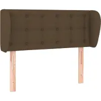 vidaXL Hoofdbord met randen 83x23x78/88 cm stof donkerbruin