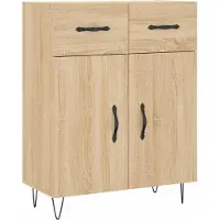 vidaXL Hoge kast 69,5x34x180 cm bewerkt hout sonoma eikenkleurig