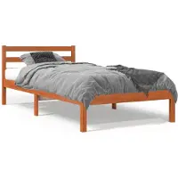 vidaXL Bedframe zonder matras massief grenenhout wasbruin 90x190 cm