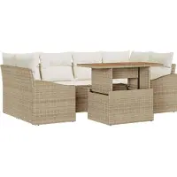 vidaXL Tuinbank Set 7 st Beige en Crème