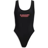 Superdry Elastisch Badpak met Laag Uitgesneden rug Zwart Grootte: 38
