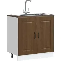 vidaXL Spoelbakonderkast Kalmar 80x46x81,5 cm hout bruin eikenkleurig