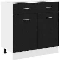 vidaXL Hangkast Zwart eiken 80 x 46 x 81,5 cm Bewerkt hout