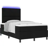 vidaXL Boxspring bed met LED-stripverlichting Zwart 120 x 200 cm Stof