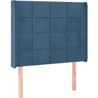 vidaXL Hoofdbord met randen 147x16x78/88 cm fluweel donkerblauw