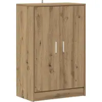 vidaXL Schoenenkasten 2 st 32x35x70 cm bewerkt hout artisanaal eiken