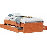 vidaXL Bedframe zonder matras met lades grenenhout wasbruin 90x190 cm